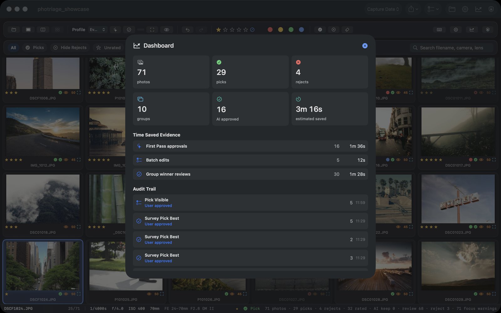 Dashboard view